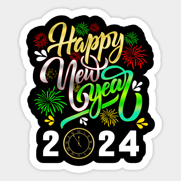 New Year Eve 2024 Merry Xmas Christmas Family Matching Sticker by Jhon Towel